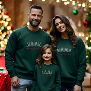Adult Unisex- S/ M/ L/ XL Embroidered Holiday sweatshirt